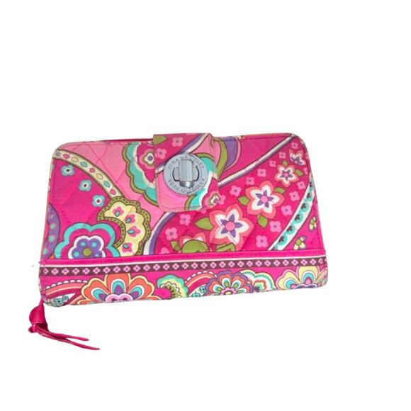 Vera Bradley Handbags - Vera Bradley Turn Lock Wallet Pink and Purple